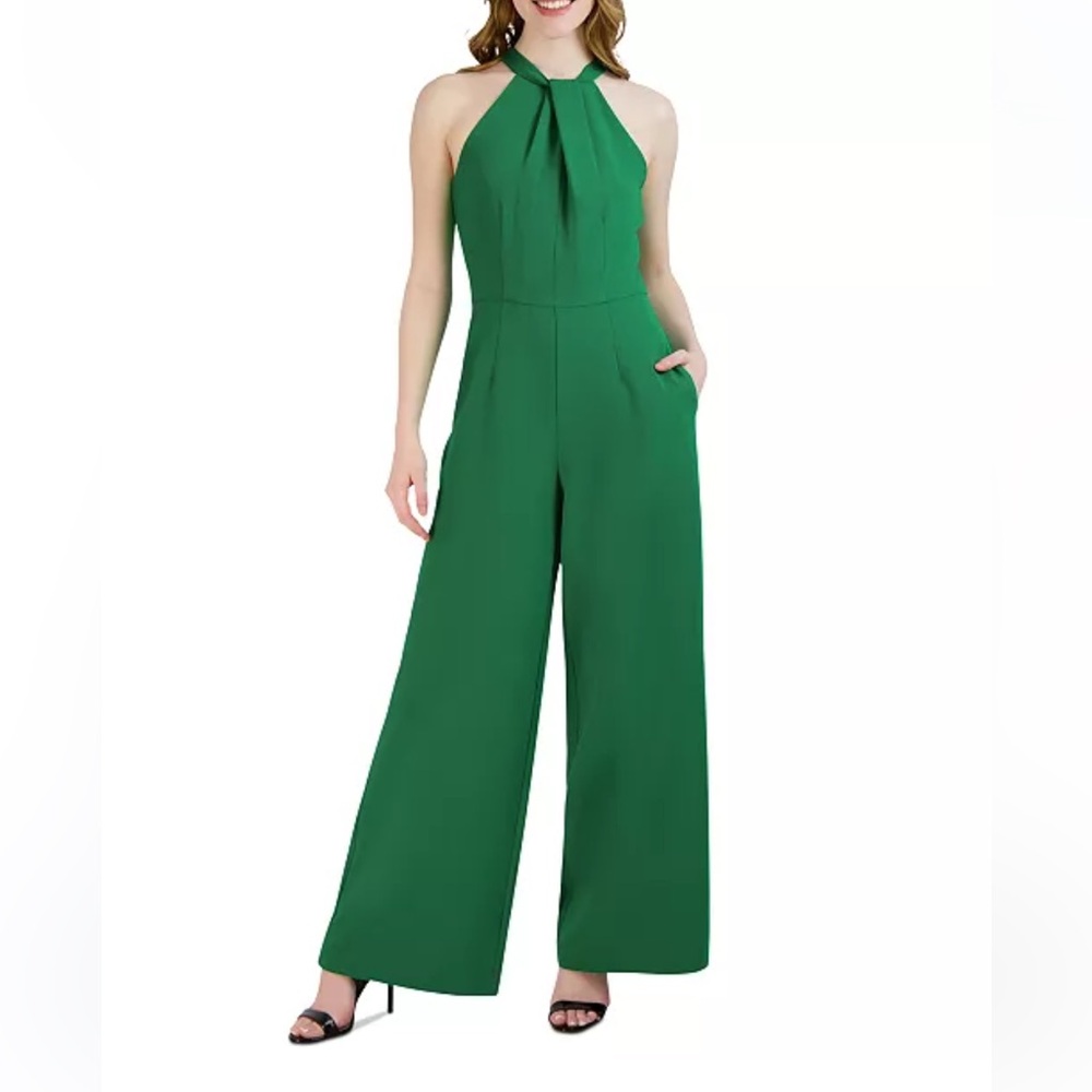 Twist-Front Halter Jumpsuit